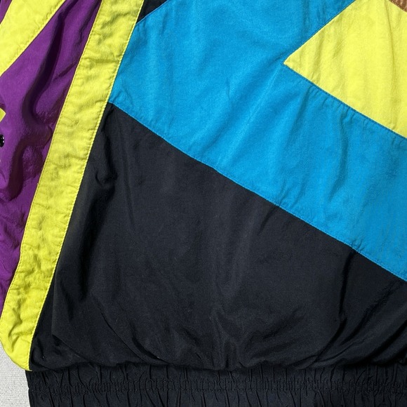 Vintage Prince Windbreaker Jacket Medium 90s Colorblock Neon Tennis - Picture 15 of 16